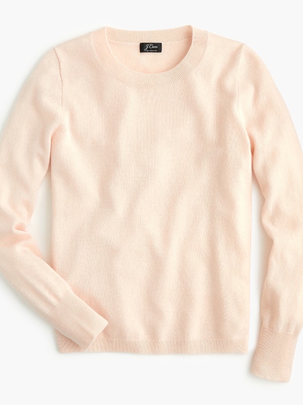 J.Crew Three-quarter Sleeve Everyday Cashmere Crewneck Sweater in Subtle Pink